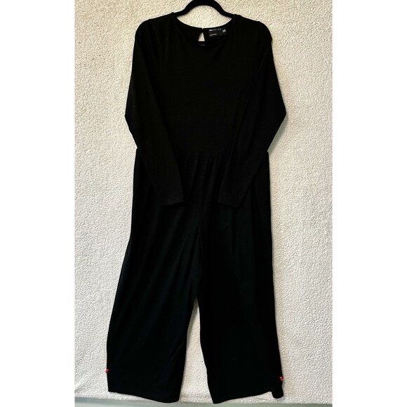 Asos Design Jumpsuit Womens Size 10 Black Flowy Wide Leg Pants Keyhole Back - Picture 6 of 13